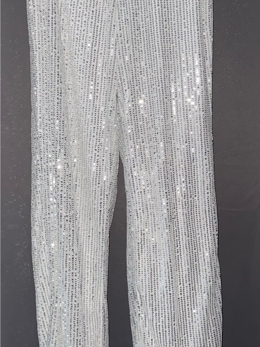 Women's Silver Sequin Stretch Pants